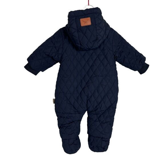 Murmurbear Baby Suit Blue Navy Quilted Warm 6-9 Months Blue Horn Deer - Picture 7 of 7